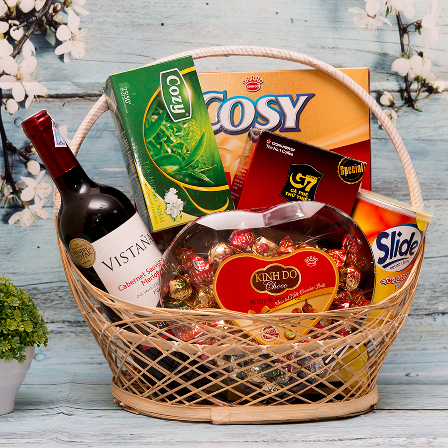 Giỏ quà tết đơn giản